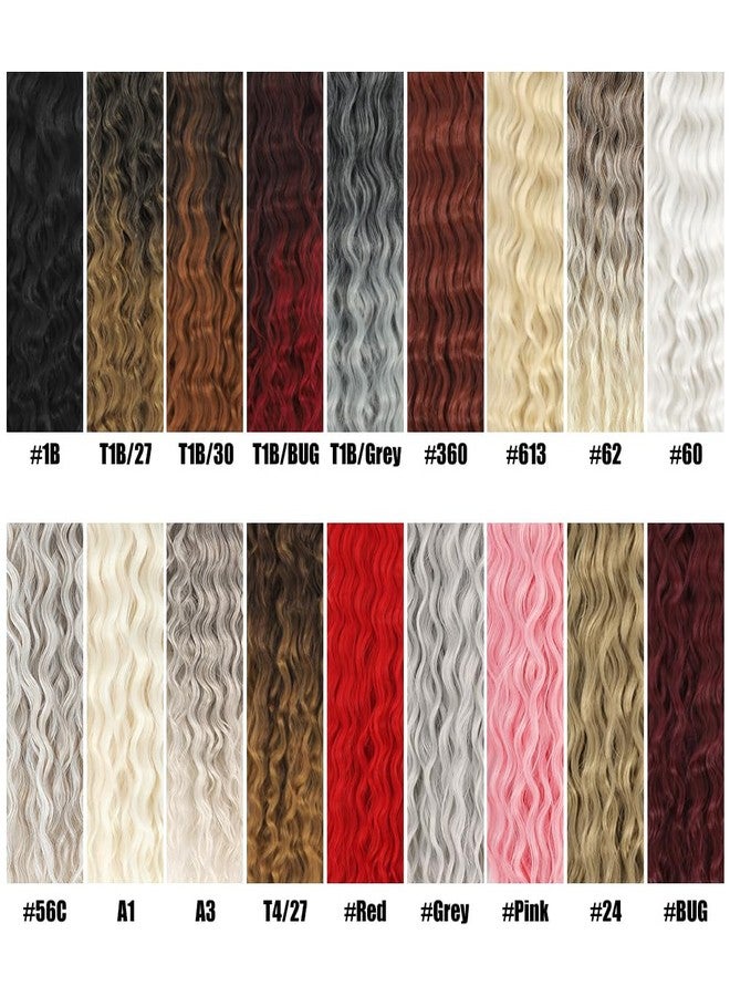 Felek Ocean Wave Crochet Hair 30inch 3 Packs Ombre Burgundy Color Long Water Wave Synthetic Deep Wavy Curly Crochet Braids Hair For Black Women （Mixed Black and Bug,T1B/BUG） - Image 4